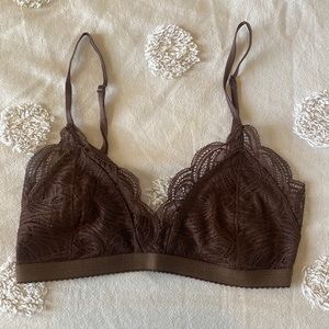 Aritzia Brown Lace Bralette